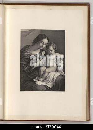 Giovanni Francesco Barbieri gen. il Guercino Maria with child. Lithography 1801-1832 , 1801/1832 Stock Photo