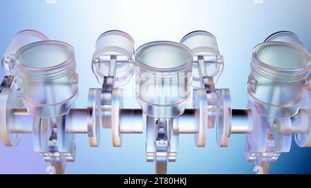 automobile engine v8 Working, Moving pistons and crankshafts ...