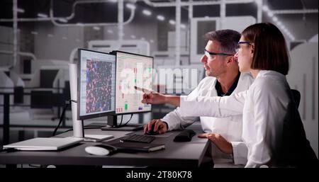 Big Man's Business Presentation in Office with Touchscreen TV Stock Photo