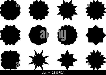 Set of Price sale sticker, shopping label design element. Vector illustration Stock Vector