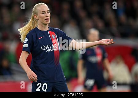 AMSTERDAM - Amalie Vangsgaard of Paris Saint-Germain. during the UEFA Women's Champions League Group C match between Ajax Amsterdam and Paris Saint Germain at the Johan Cruijff ArenA on November 15, 2023 in Amsterdam, Netherlands. ANP | Hollandse Hoogte | GERRIT VAN COLOGNE Stock Photo