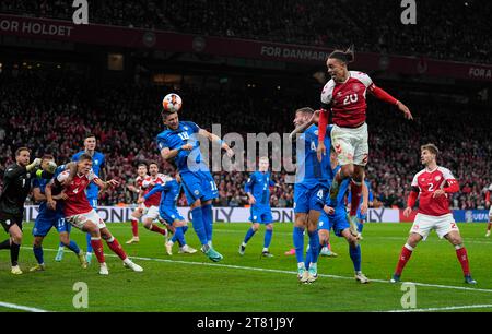 Parken, Copenhagen, Denmark. 17th Nov, 2023. Denmark versus Slovenia, at Parken, Copenhagen, Denmark. Ulrik Pedersen/CSM/Alamy Live News Stock Photo