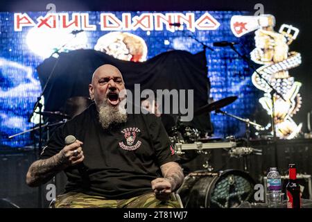 LONDON, ENGLAND: Former Iron Maiden singer Paul DiAnno performs at the Shepherds Bush Empire supporting KK's Priest Featuring: Paul DiAnno Where: London, United Kingdom When: 12 Oct 2023 Credit: Neil Lupin/WENN Stock Photo