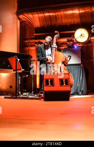 Ron Carter, the three-time Grammy Award-winning jazz legend and the most recorded jazz bassist in history, made his first appearance in the UK in over eight years with his “Foursight” Quartet. The group includes drummer Payton Crossley, tenor saxophonist Jimmy Green, and star pianist Renee Rosnes. Stock Photo