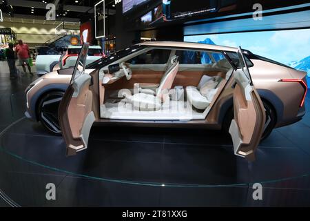 Los Angeles, California, United States. 17th Nov, 2023. New Kia EV4 Concept Car at  2023 Los Angeles Auto Show. The LA Auto Show is one of major auto shows in North America. Photo Credit: Walter Cicchetti/Alamy Live News Stock Photo