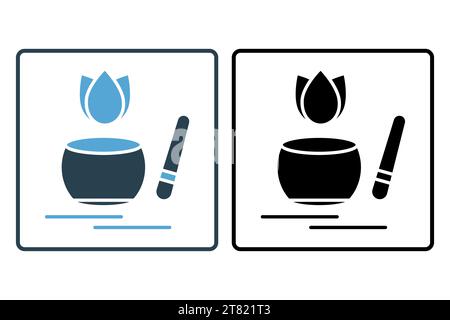 mindfulness bell icon. icon related to meditation. solid icon style. simple vector design editable Stock Vector