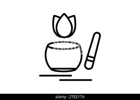 mindfulness bell icon. icon related to meditation. line icon style. simple vector design editable Stock Vector