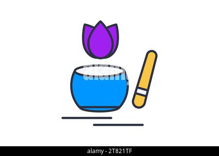 mindfulness bell icon. icon related to meditation. flat line icon style. simple vector design editable Stock Vector