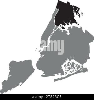 Locator map of THE BRONX BOROUGH, NEW YORK CITY Stock Vector