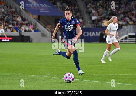 San Diego, California, USA. 11th Nov, 2023. OL Reign defender Phoebe McClernon (21) during the NWSL championship match between Gotham FC and the OL Reign at Snapdragon Stadium in San Diego, California. Justin Fine/CSM/Alamy Live News Stock Photo