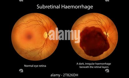 Subretinal haemorrhage on the retina, illustration Stock Photo