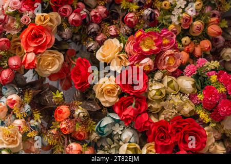 Fake colorful flowers for decorative purposes Stock Photo