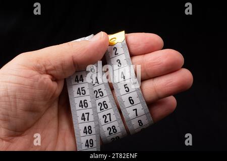 Soft measuring tape. tape measure with metric scale Stock Photo
