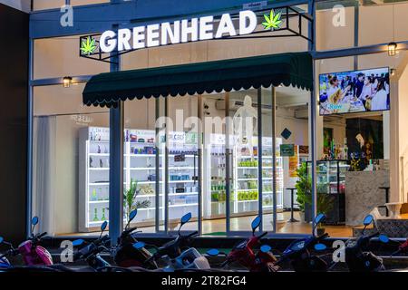 Legal cannabis shop frontage, Chaweng, Ko Samui, Thailand Stock Photo