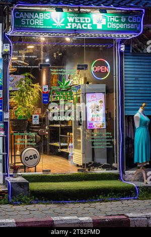 Legal cannabis shop frontage, Chaweng, Ko Samui, Thailand Stock Photo