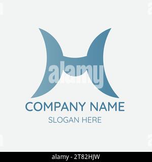 Illustration vector design of letter logo H and M Stock Vector