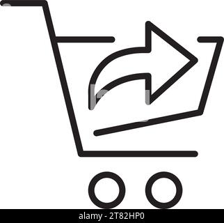 Shopping cart forward symbol. Store checkout. Pixel perfect, editable stroke Stock Vector