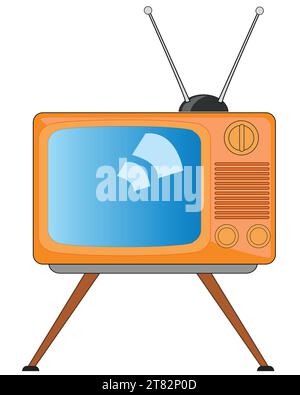 Vector illustration to outdated model of the television set Stock Vector