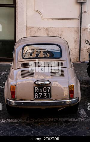 Rome, Italy - 07 August 2022 : Classic Fiat 500 Stock Photo