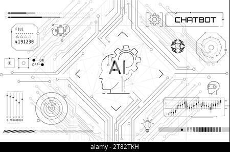 Infographics on the topic of future technologies. Stock Vector