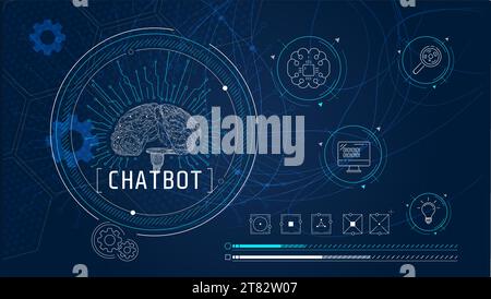 Abstract infographics on the topic of implementing scientific technologies. Stock Vector