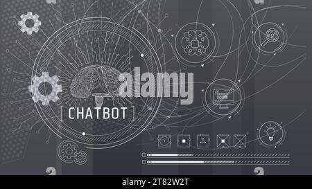 Abstract infographics on the topic of implementing scientific technologies. Stock Vector