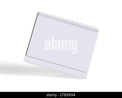 Desk calender white background and solid color for calender realistic texture 3D render Stock Photo