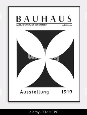 Contains Abstract Art Set in bauhaus style, Decorative Modern Art, Vector illustration poster. Prints, Gallery Wall Art Set, Office Wall Art, Stock Vector