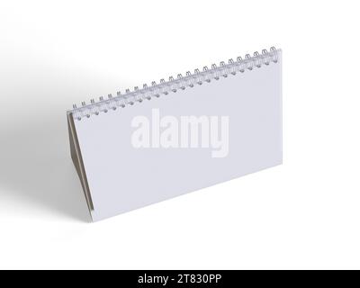 Desk calender white background and solid color for calender realistic texture 3D render Stock Photo