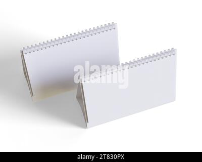 Desk calender white background and solid color for calender realistic texture 3D render Stock Photo