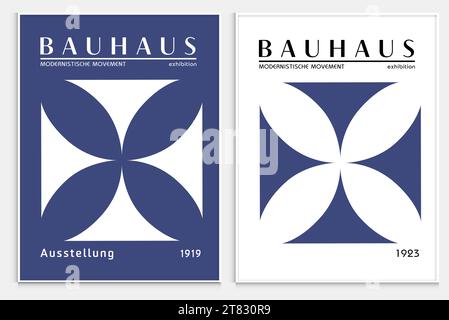 Contains Abstract Art Set in bauhaus style, Decorative Modern Art, Vector illustration poster. Prints, Gallery Wall Art Set, Office Wall Art, Stock Vector