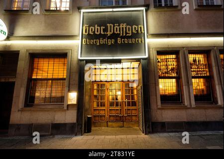 Cologne, Germany November 17 2023: the traditional Päffgen brewery and pub in Cologne's Friesenviertel district Stock Photo
