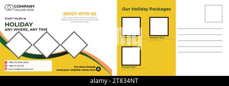 Travel Post card Design Stock Vector