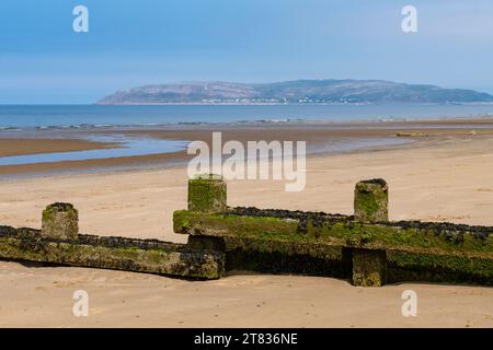 Penmaenmawr beach in Conwy County on the coast of North Wales. Stock Photo