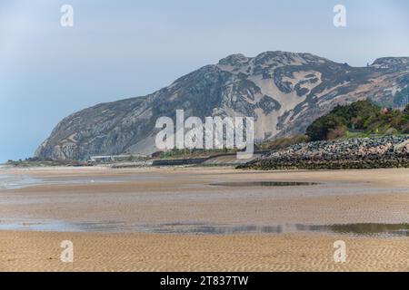 Penmaenmawr beach in Conwy County on the coast of North Wales. Stock Photo