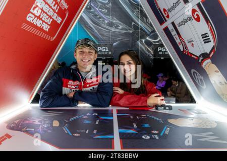 Las Vegas, USA. 17th Nov, 2023. Fans enjoying the F1 experience during the qualifier for the Formula 1 Grand Prix auto race taking place in Las Vegas, Friday, November 18, 2023 (Photo by Travis Ball/Sipa USA) Credit: Sipa USA/Alamy Live News Stock Photo