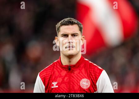 Copenhagen, Denmark. 17th Nov, 2023. Jonas Wind of Denmark seen during the UEFA Euro 2024 qualification match between Denmark and Slovenia at Parken in Copenhagen. (Photo Credit: Gonzales Photo/Alamy Live News Stock Photo