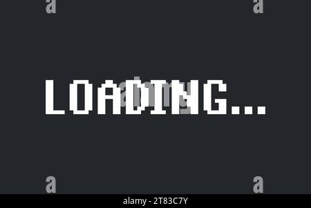 Retro video game pixel LOADING screen. Game loading old vintage game play concept digital 8bit. Stock Vector