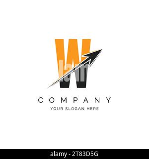 W Letter with Arrow Logo Template Illustration. W Alphabet Concept Design Modern Vector Monogram Icon Stock Vector