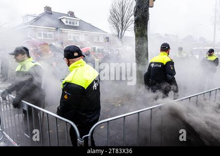 DE LIER - Supporters of the action group Kick Out Zwarte Piet during a demonstration. A conversation between the Sinterklaas committee that organizes the arrival in De Lier and Kick Out Zwarte Piet (KOZP) has not resulted in an agreement between the two groups about what the Petes should look like. One part is painted completely black, another part still looks too dark with soot smears according to KOZP. ANP JEFFREY GROENEWEG netherlands out - belgium out Credit: ANP/Ģ����ý Live News Stock Photo
