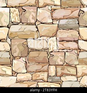 Seamless texture of natural stone. A set of stones in soft colors and various shapes. Stock Vector