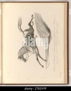 Auguste Claude Simon Legrand (Engraver) Norman horse study crossing a ravine. Pencil around 1818 Stock Photo