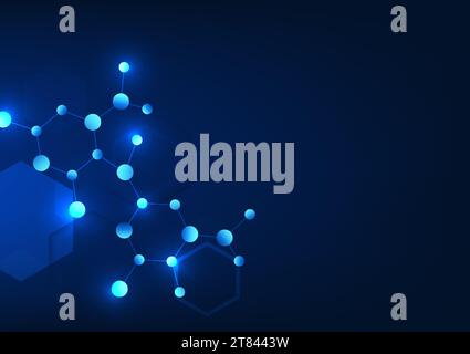 Biotechnology background Shows images of molecular structures, Showing research and experimentation at the molecular level to create products that are Stock Vector