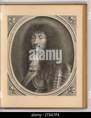 Nicolas de Poilly (Engraver) Portioit Louis XIV .. Copper engraving, etching 1633-1696 , 1633/1696 Stock Photo