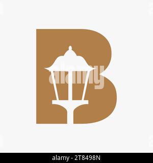 Letter B street light icon design template Stock Vector