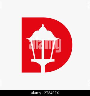Letter D street light icon design template Stock Vector