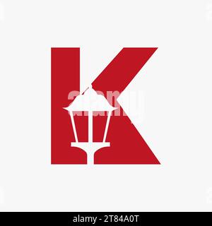 Letter K street light icon design template Stock Vector
