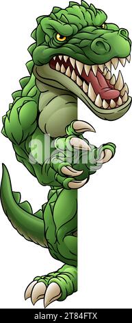 Crocodile Alligator Cartoon Lizard Dino Monster Stock Vector