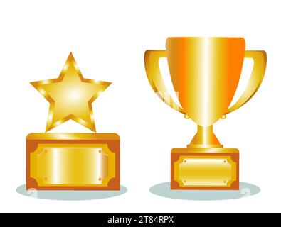 gold trophy image vector illustration Stock Vector