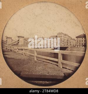 Hermann Hochfeld Recording of the Aspern Bridge in Vienna with a ball lens (Leniforme de L'Oeil) by Gasc & Charconnet. Albumin paper, on the box box 1865 , 1865 Stock Photo